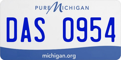 MI license plate DAS0954