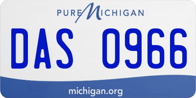 MI license plate DAS0966