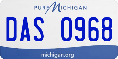 MI license plate DAS0968