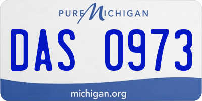 MI license plate DAS0973