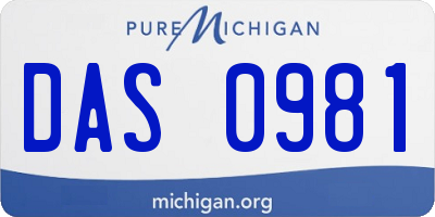 MI license plate DAS0981