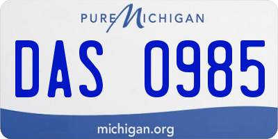 MI license plate DAS0985