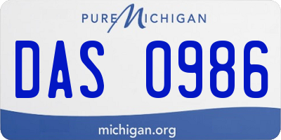 MI license plate DAS0986