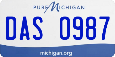 MI license plate DAS0987
