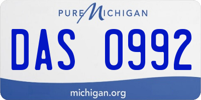 MI license plate DAS0992