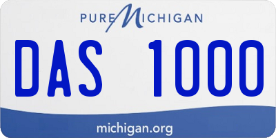 MI license plate DAS1000