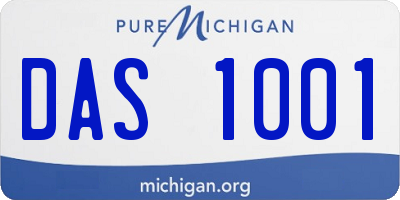 MI license plate DAS1001