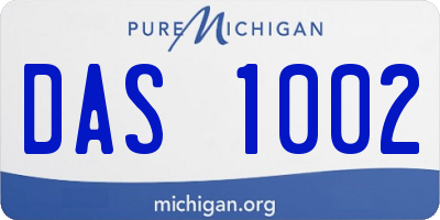MI license plate DAS1002