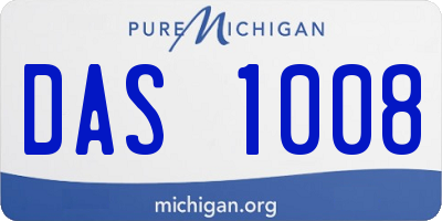 MI license plate DAS1008
