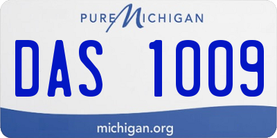 MI license plate DAS1009