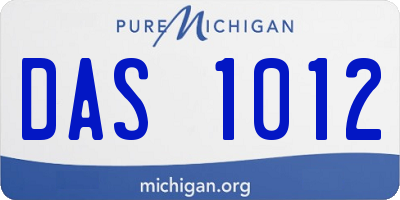 MI license plate DAS1012