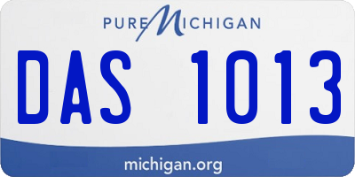 MI license plate DAS1013