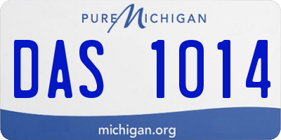 MI license plate DAS1014