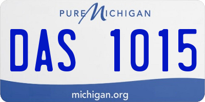 MI license plate DAS1015