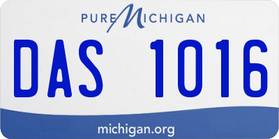 MI license plate DAS1016