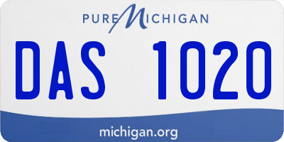 MI license plate DAS1020