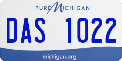 MI license plate DAS1022