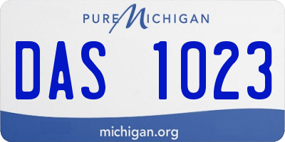 MI license plate DAS1023