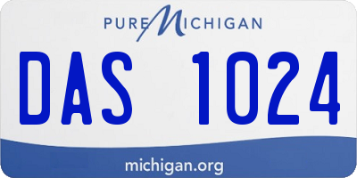 MI license plate DAS1024