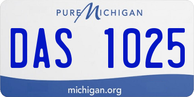 MI license plate DAS1025