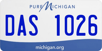 MI license plate DAS1026