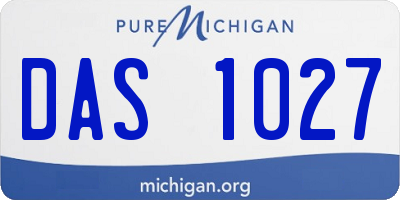 MI license plate DAS1027