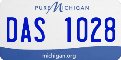 MI license plate DAS1028