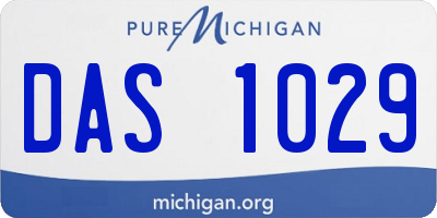 MI license plate DAS1029