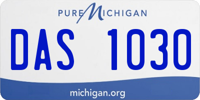 MI license plate DAS1030