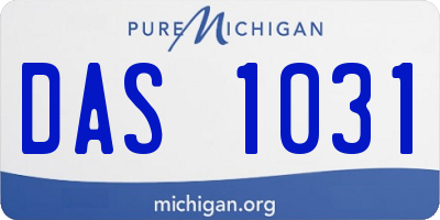 MI license plate DAS1031