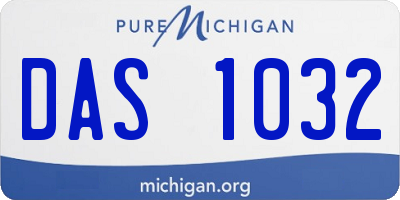 MI license plate DAS1032