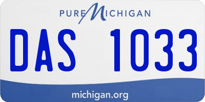 MI license plate DAS1033