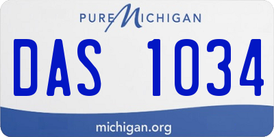 MI license plate DAS1034