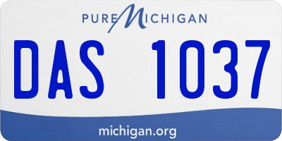 MI license plate DAS1037