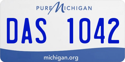 MI license plate DAS1042