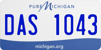 MI license plate DAS1043
