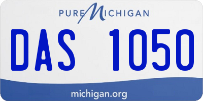 MI license plate DAS1050