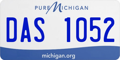 MI license plate DAS1052