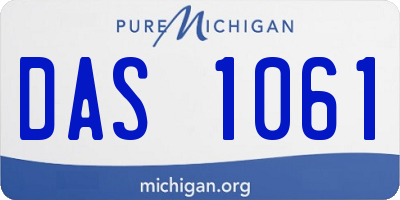 MI license plate DAS1061