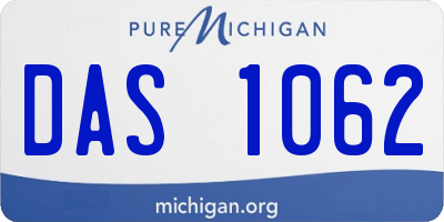 MI license plate DAS1062