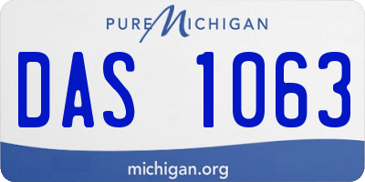 MI license plate DAS1063