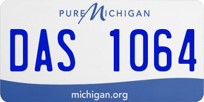 MI license plate DAS1064