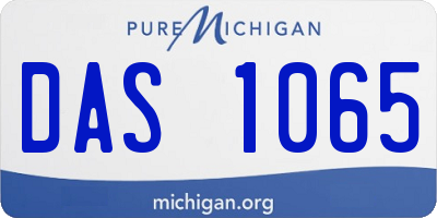 MI license plate DAS1065