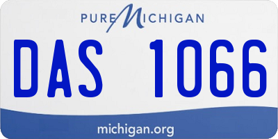 MI license plate DAS1066