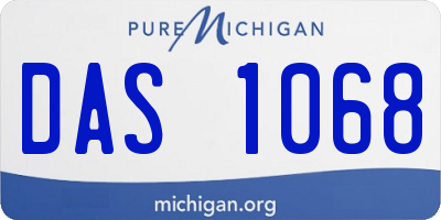 MI license plate DAS1068