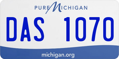 MI license plate DAS1070