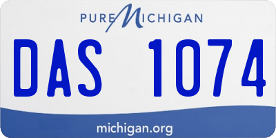 MI license plate DAS1074