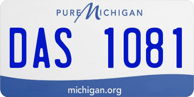 MI license plate DAS1081