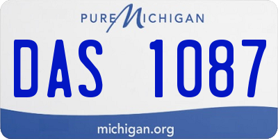 MI license plate DAS1087