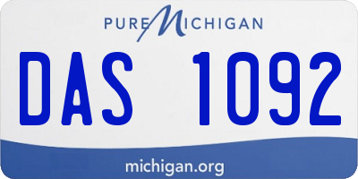 MI license plate DAS1092
